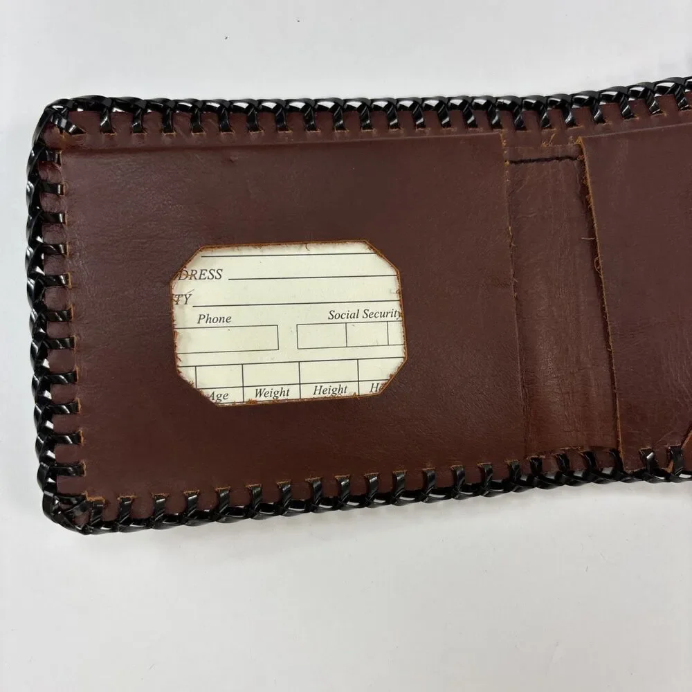 VFW Veteran Foreign Wars Leather Wallet Tooled Brown Billfold New